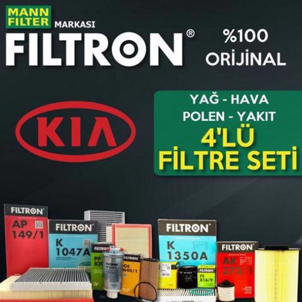 Kia Rio 1.4 CRDI Mann Filtron Filtre Bakım Seti 2011-2017