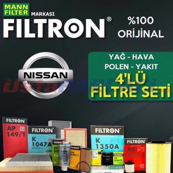 Nissan Qashqai 1.6 DCI Mann Filtron Filtre Bakım Seti 2014-2017 - 1