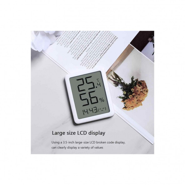 Xiaomi Miaomiaoce Serisi LCD Termometre Nem Ölçer ve Saat - Resim 3