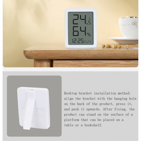 Xiaomi Miaomiaoce Serisi LCD Termometre Nem Ölçer ve Saat - Resim 4