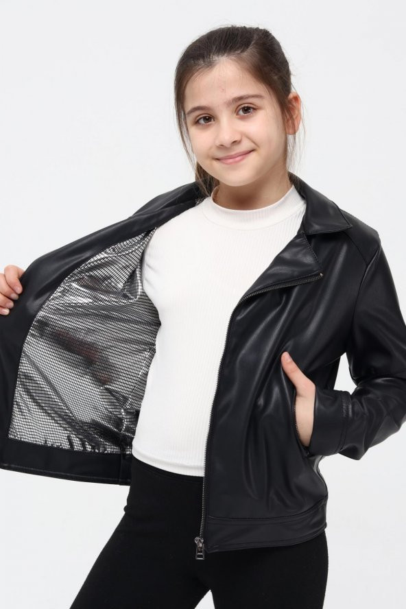 Benittokids Kız Çocuk Deri Ceket 51262 - 8