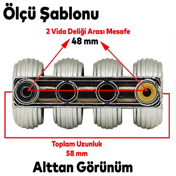 Icon Mobilya Çekmece Mutfak Dolap Dolabı Kapak Kulpu Kulpları Kulbu Krom Sert Plastik Kulp - 2
