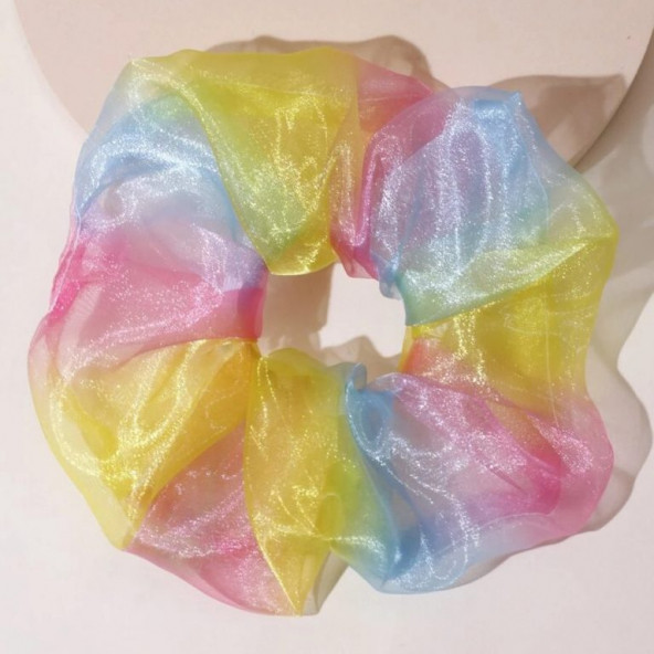 Renkli Büyük Boy Scrunchie Lastik Toka