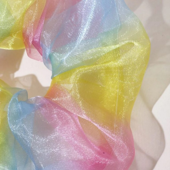 Renkli Büyük Boy Scrunchie Lastik Toka - 2