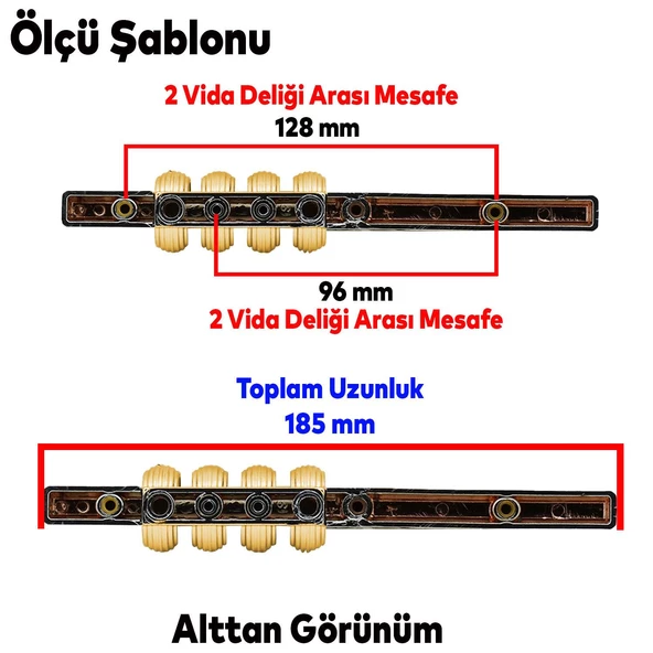 Büyük Icon Mobilya Çekmece Mutfak Dolap Dolabı Kulpu Kulbu Gold Sert Plastik Kulpları 96 Mm 128 Mm - 2