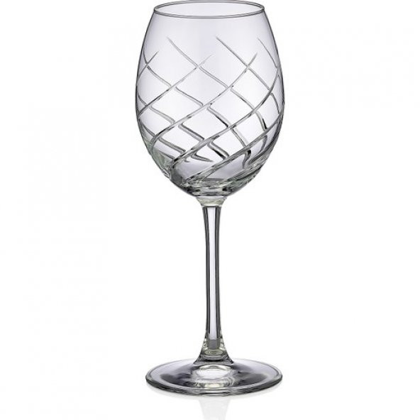 Kcd Armonı Sade Kesme El Dekor Yaldızlı Desenli Cam 6 Adet Ayaklı Bardak Kadeh - Resim 2