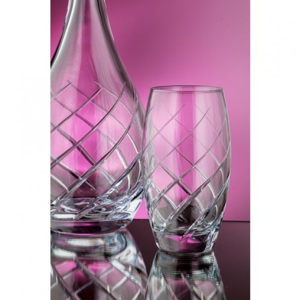 Kcd Armonı Sade Kesme El Dekor Yaldızlı 6 Adet Desenli Su ve Meşrubat Bardak Takımı ürün görseli 1