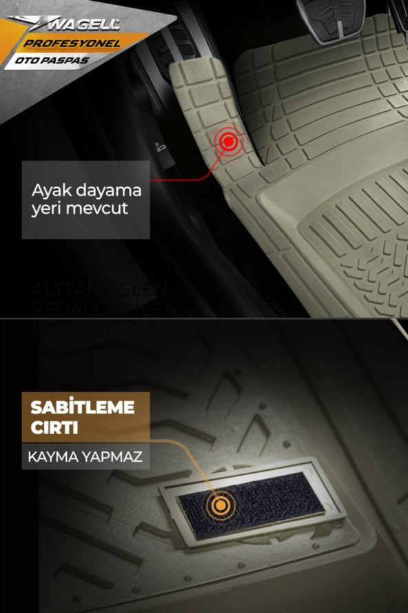 wagell Profesyonel Bej 4d Havuzlu Skoda Citigo Uyumlu Oto Paspas - Resim 6