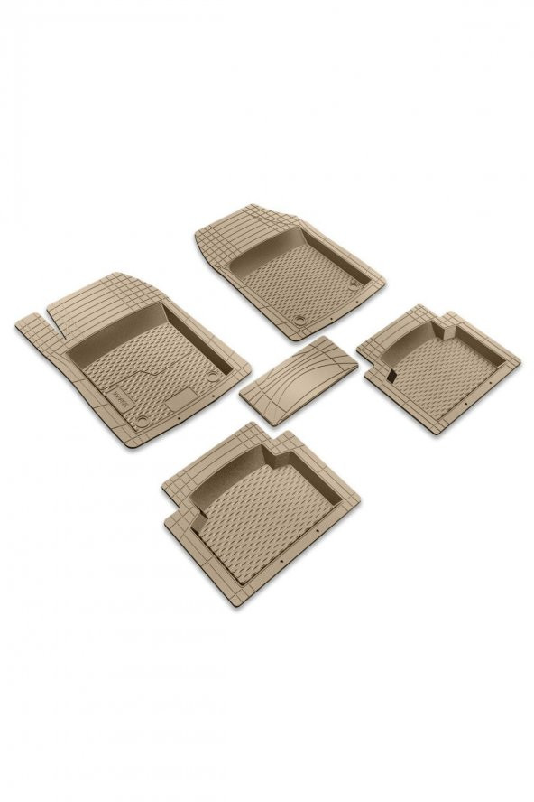 Sevenyol Opel Corsa E 2015 Sonrası |image Ekstra Havuzlu Profesyonel Kauçuk Paspas|bej ürün görseli 1