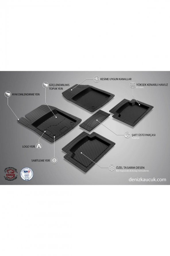 Sevenyol Volvo Xc-70 2010 Sonrası |image Ekstra Havuzlu Profesyonel Kauçuk Paspas|bej - Resim 3