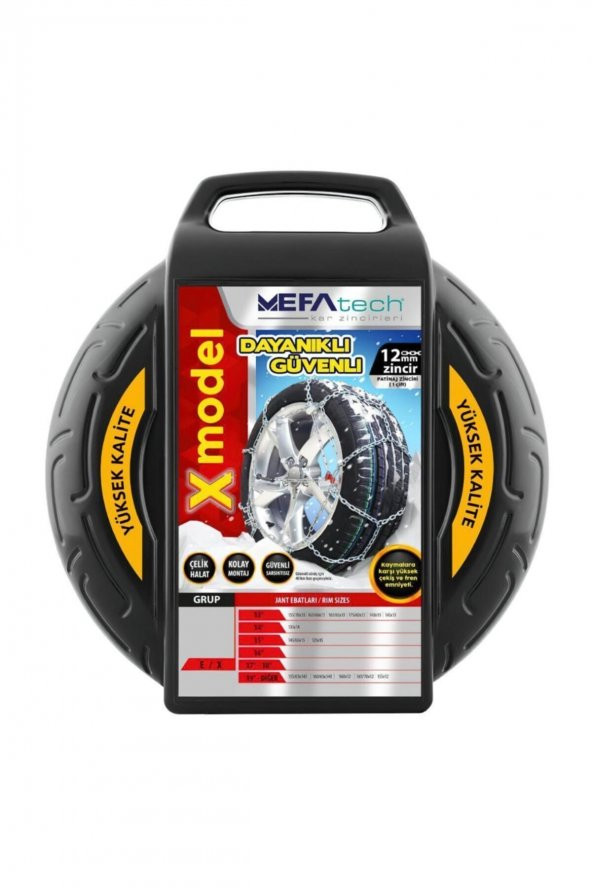 MEFATECH Kar Zinciri 225/50/r15 X Tipi Binek Suv Takmatik Kolay Montaj ürün görseli 1