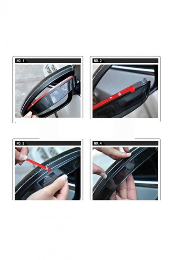 Otobestto Fiat Marea Uyumlu Ayna Rüzgarlığı Yağmurluk 2 Adet - Resim 2