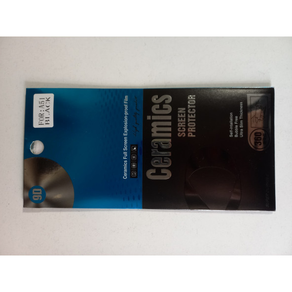 ASLANTİC SAMSUNG A51 9D TAM KORUMA CAM KORUYUCU SİYAH NANO