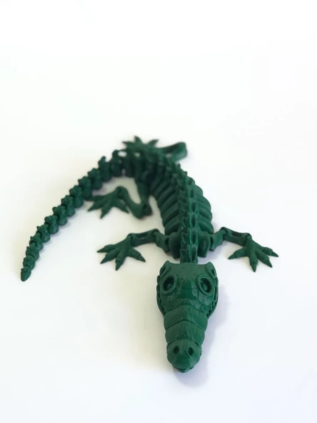 3D Hareketli İskelet Timsah Figürlü Oyuncak - Yeşil - 3