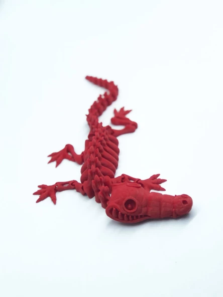 3D Hareketli İskelet Timsah Figürlü Oyuncak - Kırmızı ürün görseli 1