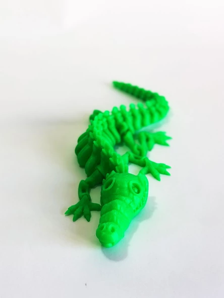 3D Hareketli İskelet Timsah Figürlü Oyuncak - Neon Yeşil - 5