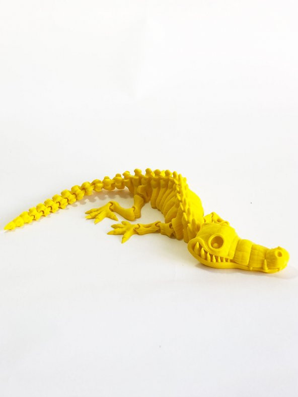 3D Hareketli İskelet Timsah Figürlü Oyuncak - Sarı