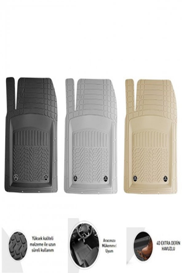 3D Citroen Jumper Bej Renk Profesyonel Havuzlu Paspas 5 Parça - 1