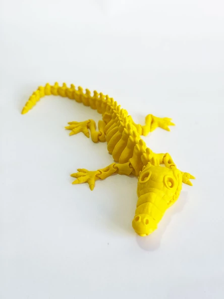 3D Hareketli İskelet Timsah Figürlü Oyuncak - Sarı - Resim 4