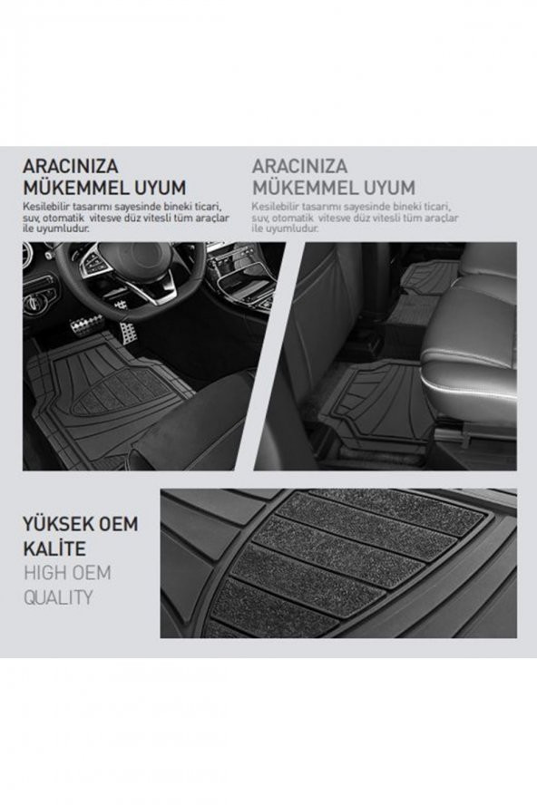 Unikum Chery Tiggo Ekonomik 3d Havuzlu Paspas Gri 5 Parça Star Oto Paspası - 3