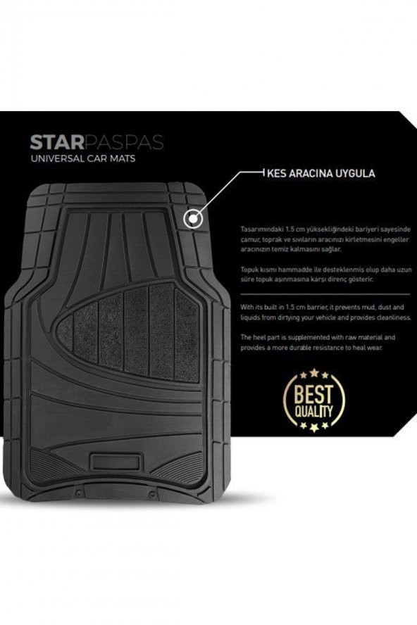 Unikum Chery Tiggo Ekonomik 3d Havuzlu Paspas Gri 5 Parça Star Oto Paspası - 4