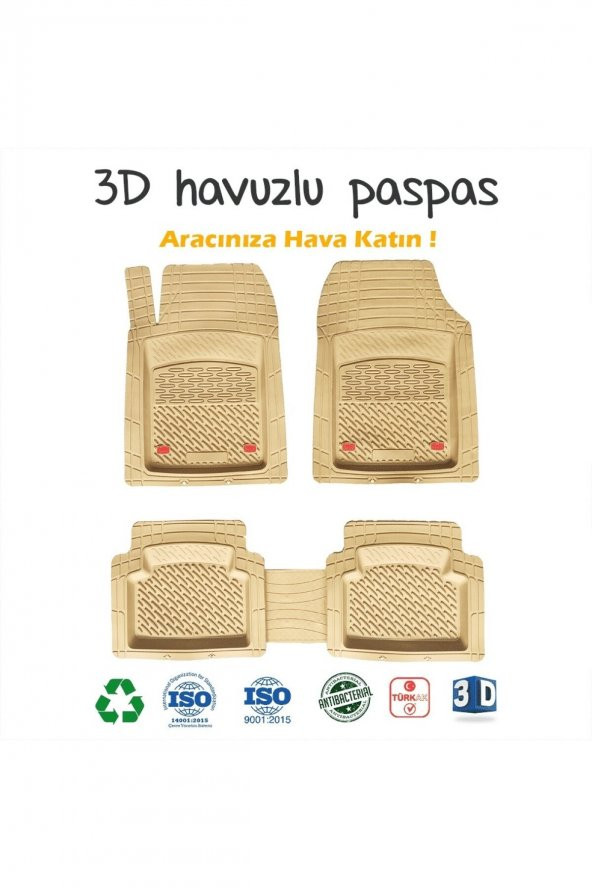 SAFİR 2001 Model Renault Avantime Için Havuzlu Tip Universal Lüks Bej Paspas - 1