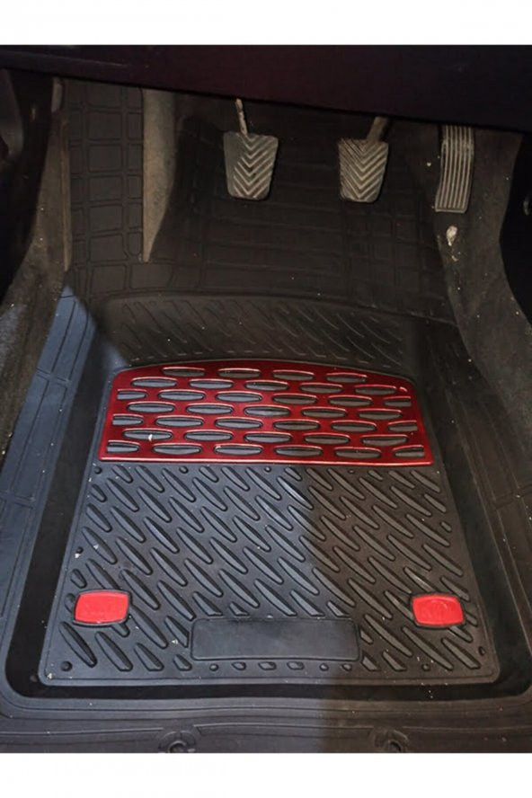 SAFİR 2005 Model Volkswagen Arteon İçin Havuzlu Tip Universal Paspas - Kırmızı Kromajlı - 6