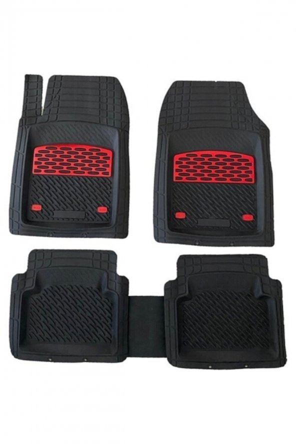 SAFİR 2001 Model Mitsubishi Için Havuzlu Tip Universal Paspas - Kırmızı Kromajlı - 4