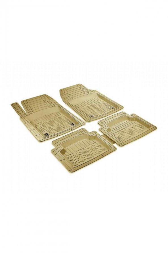 Image Mitsubishi L200 Uyumlu 4d Extra Derin Havuzlu Bej Profesyonel Kauçuk 5 Parça Paspas