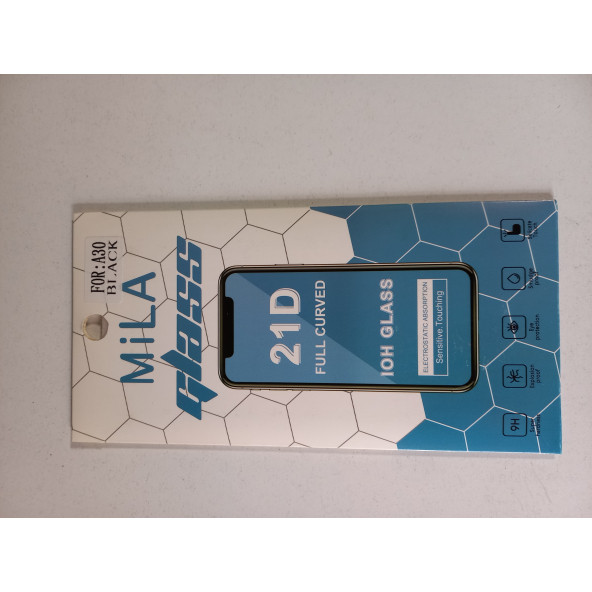 ASLANTİC SAMSUNG A30 21D KIRILMAZ CAM KORUYUCU TAM KORUMA SİYAH