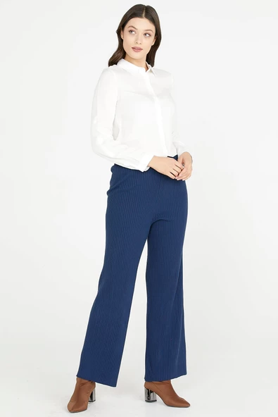 Fitilli Triko Pantolon - Lacivert - 2
