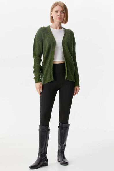 V Yaka Triko Hırka - Yeşil ürün görseli