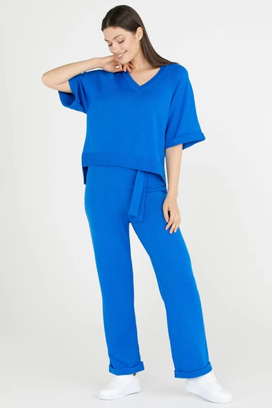 Triko Takım - Saks - Resim 3