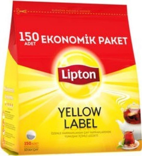 Lipton Yellow Label Demlik Siyah Poşet Çay 150 Adet 3 Paket