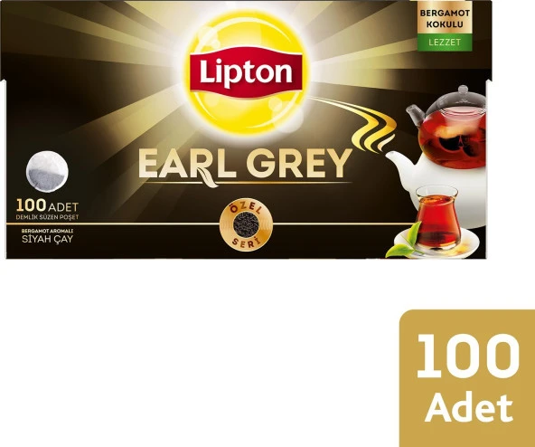 Lipton Earl Grey Demlik Poşet Çay 100lü X 3 Adet