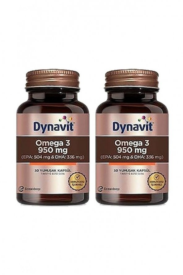 Dynavit Omega 3 950 mg 30 Yumuşak Kapsül 2 Adet