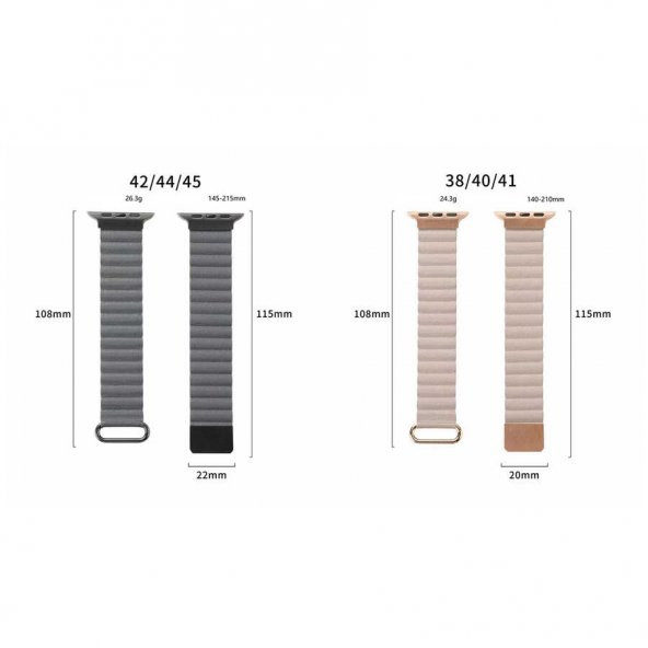 ​​​Apple Watch 38mm KRD-78 PU Deri Kordon Strap Kayış - 2