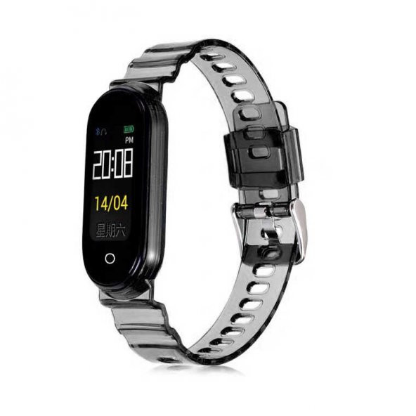 Xiaomi Mi Band 5 Mi Band 6 Şeffaf Silikon Kordon Kayış - 7