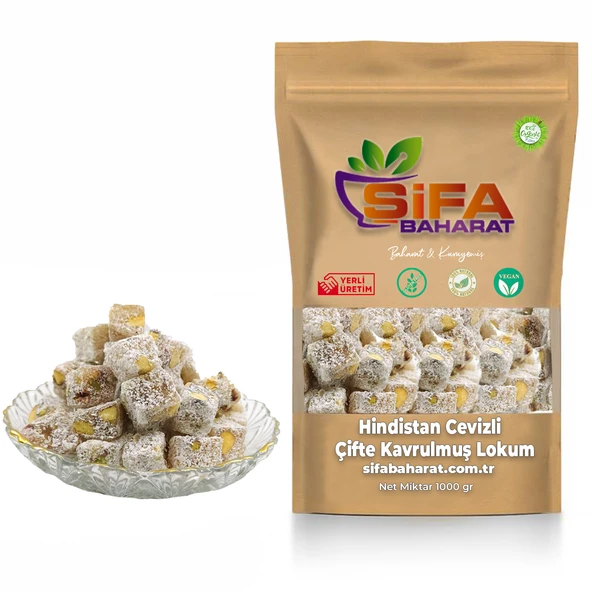 Şifa Baharat Çifte Kavrulmuş Extra Fıstıklı Lokum 1000 gr ürün görseli 1