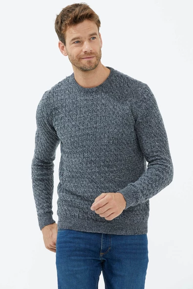 Sıfır Yaka Triko Kazak - Lacivert - 3