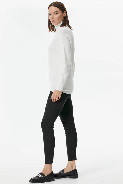 Tam Balıkçı Triko Kazak - Kemik - Resim 3