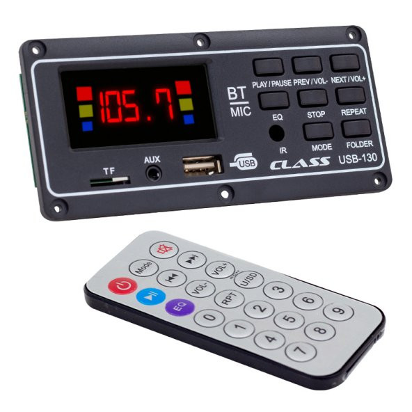 CLASS USB-130 USB/SD/MIC/AUX/BLUETOOTH KUMANDALI EKRANLI OTO TEYP ÇEVİRİCİ DİJİTAL PLAYER BOARD - 1