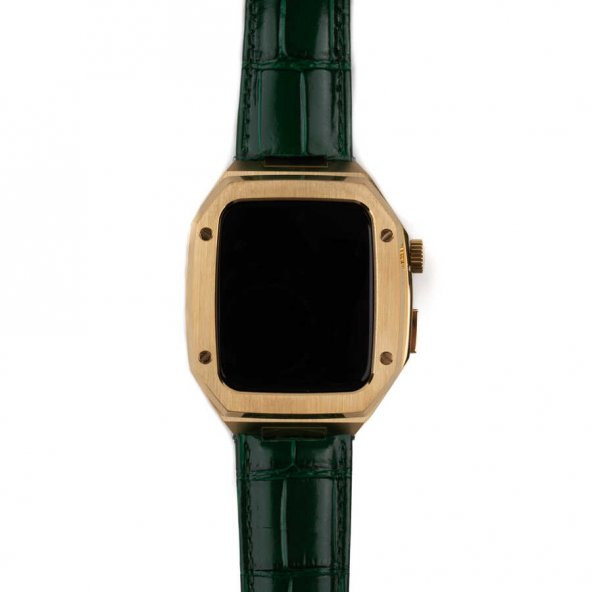 ​​​Apple Watch 44mm KRD-67 Metal Kasalı Deri Kordon