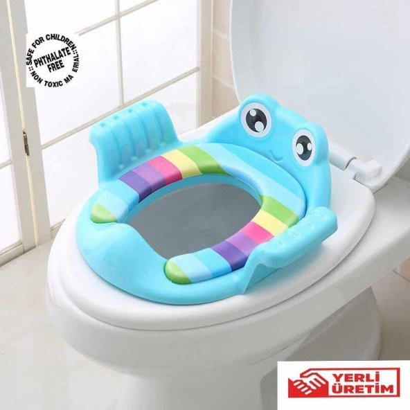 Softy Frog/Kurbağa Çocuk Klozet Kapağı Adaptörü Mavi