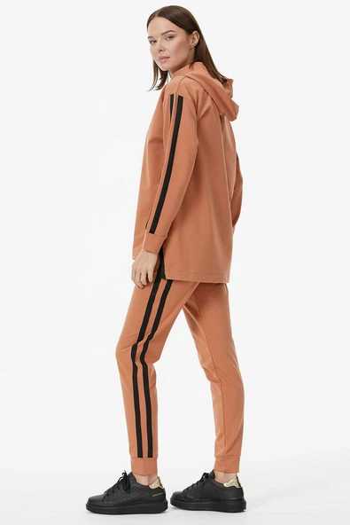 Oversize Kapüşonlu Eşofman Takım - Tarçın - Resim 5