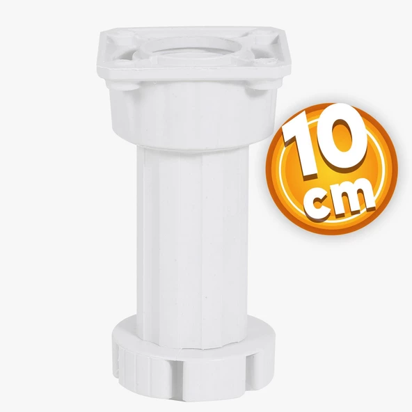 Ayarlanabilir Dolap Mobilya Tezgah Puf Yükseltici Yükseltme Ayağı 10 Cm Beyaz Ayakları - 2