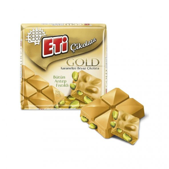 Eti Gold Antep Fıstıklı Karamelize Beyaz Çikolata 60 g x 10 Adet - 3