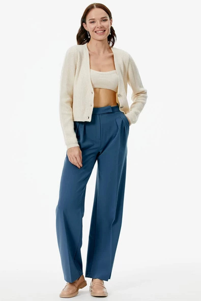 Hırka Atlet İkili Triko Takım - Kemik - Resim 2