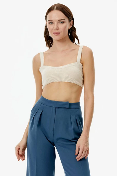 Hırka Atlet İkili Triko Takım - Kemik - Resim 6