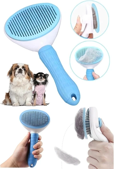 Büyük Boy Yuvarlak Kedi Ve Köpek Basmalı Tarak - 3